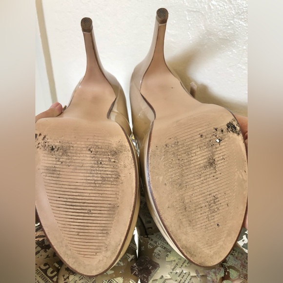 ♥️ in D Beige Ankle Strap Closed Toe Platform Heels - Picture 7 of 8